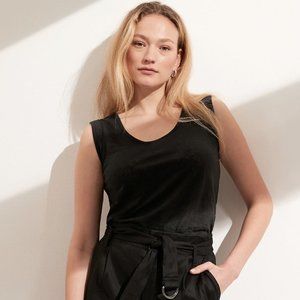 NWT Banana Republic Roll Cuff Sleeveless Tank Top Black Medium